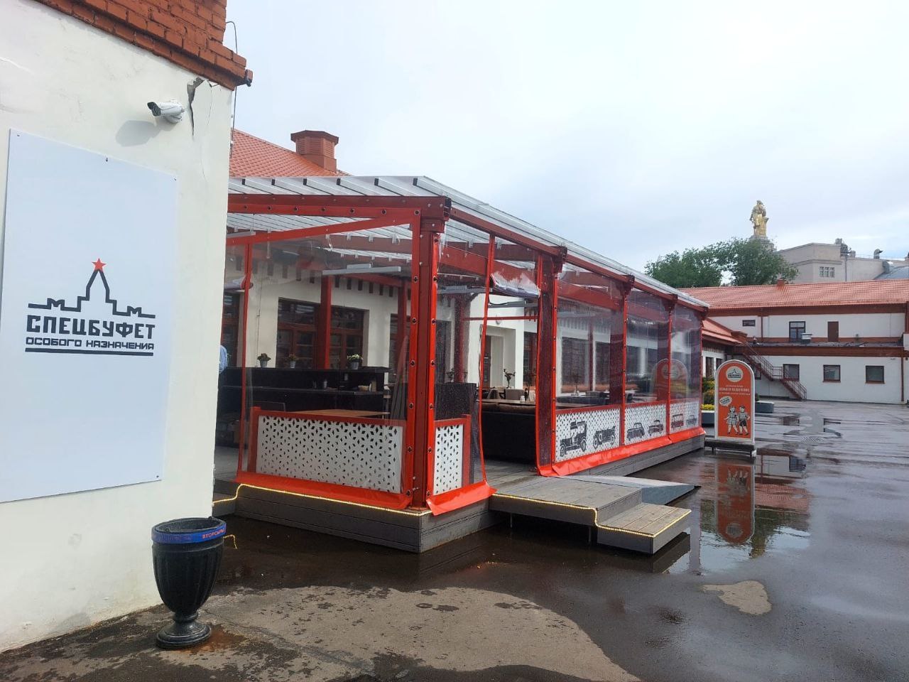 ПВХ шторы для летней террасы кафе в Юхнове